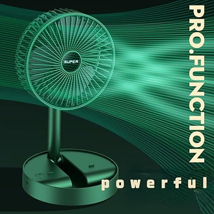 Folding Telescopic Floor Fan 3 Gears Summer Silent Desktop Retractable Fan For Office Bedroom School Usb Rechargeable Ventilator