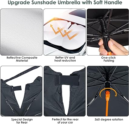 360° Rotation  Car Windshield Sun Shade Umbrella