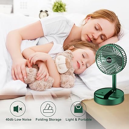 Folding Telescopic Floor Fan 3 Gears Summer Silent Desktop Retractable Fan For Office Bedroom School Usb Rechargeable Ventilator