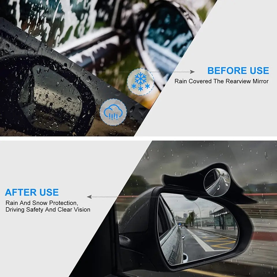 2Pcs Bat Carbon Fiber Mirror Blind Spot Mirror Rain Cover Car Rain Eyebrow Mirror