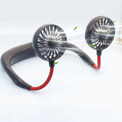 Portable Hands-free Neck Dual Fan Mini Air Cooler For Summer 2000mA