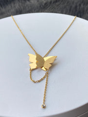 Frosted Butterfly 2011 18k Gold Plated Stainless Steel Jewelry