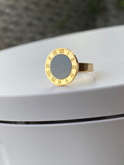 Roman Numeral 18k Gold Plated Stainless Steel Jewelry